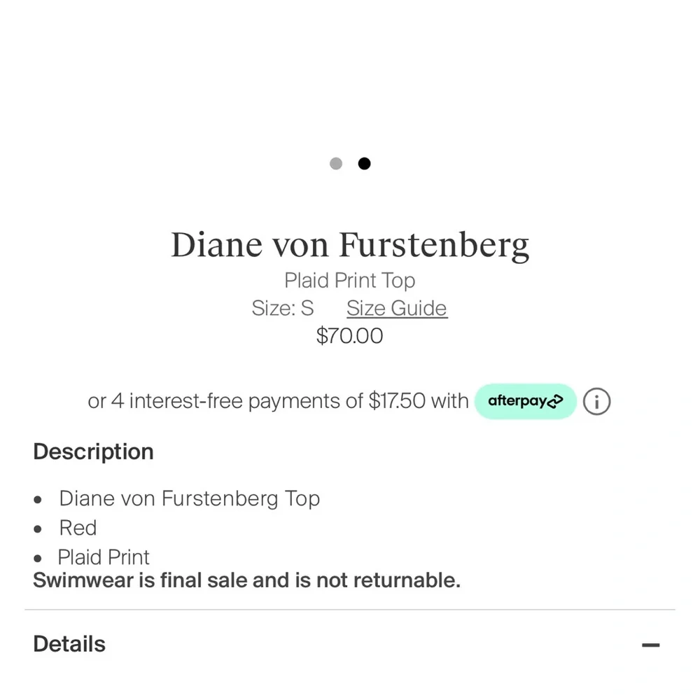 Diane Von Frustenburg plaid bikini top - Picture 7 of 9